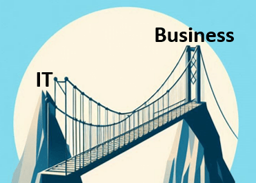 a bridge symbolizing the connectino between business and IT and how important those are when setting up ERP systems